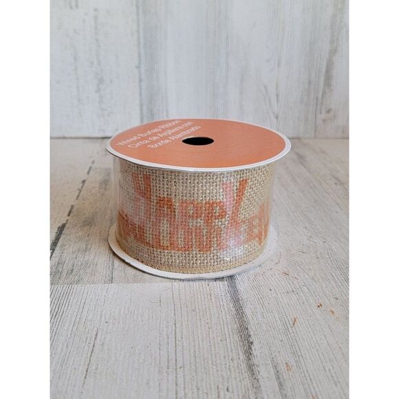 Happy Halloween burlap ribbon string pumpkin prop decor - Picture 1 of 7